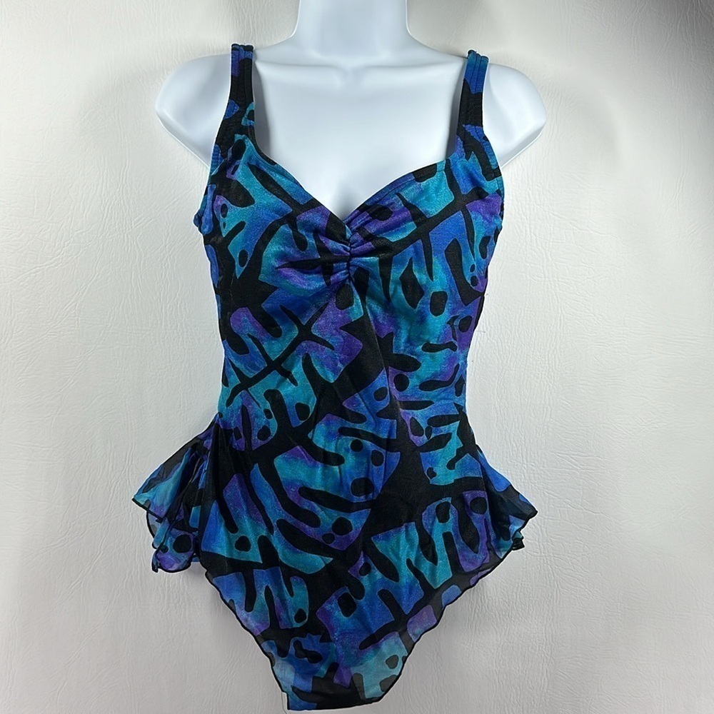 Vintage Oscar de la Renta Graphic One-Piece Swimsuit
